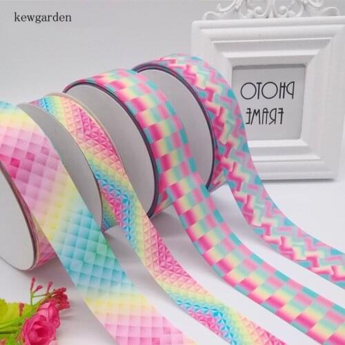 Kewgarden Wholesale Thermal Transfer Grosgrain Ribbons 25mm 1" Handmade Tape DIY Bowknot Ribbon Packing Riband 50 Yards /Roll
