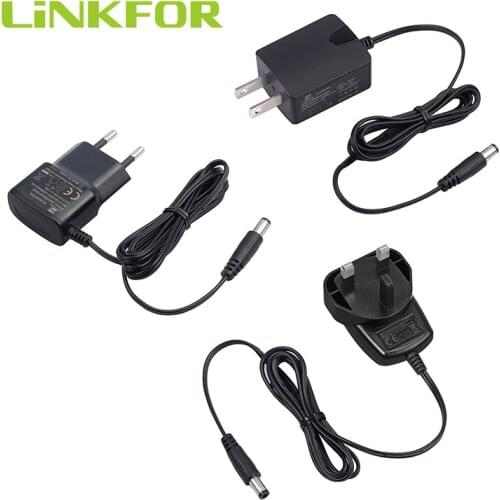 LiNKFOR US/EU/UK Standard AC Power Adapter 5V 1A Transformers Wall Charger DC Cable 1.2m with 5.5mm Plug for DAC CCTV IP USB HUB