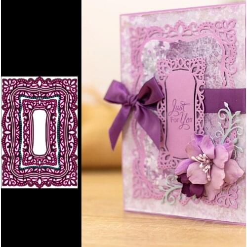 Craft metal cutting dies cut die mold Lace rectangular frame Scrapbook paper craft knife mould blade punch stencils dies