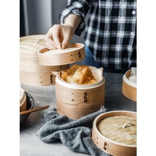 Mini Steamer Small Cage Drawer Household Steamed Buns Dumplings Steamed Meat Steamed Bamboo Double-Edged Fine-Toothed Comb