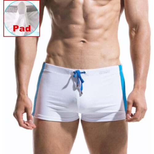 Push Up Mens Swim Trunks Sexy Gay Swimwear Boxer Briefs DESMIIT Swim Wear Penis Pad Swimsuit Man Swiming Shorts zwembroek Sunga