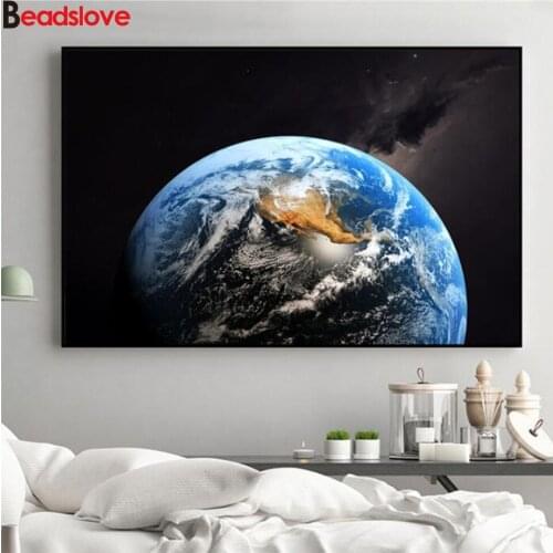 Space earth diamond painting Universe 5 d diy diamond embroidery full round drill 3 d diamond mosaic Cross stitch set