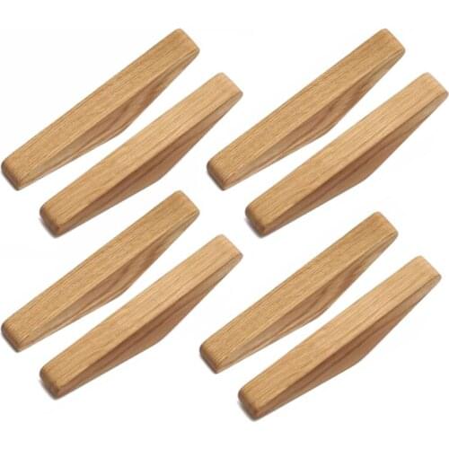 New 8Pcs Natural Wood Clothes Hanger Wall Mounted Coat Hook Decorative Key Holder Hat Scarf Handbag Storage Hanger Bathroom Rack