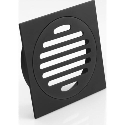 New Drains Copper Bathroom Black Waste Drains Floor Cover Anti-odor Washroom Shower Drain Strainer Bath Hardware