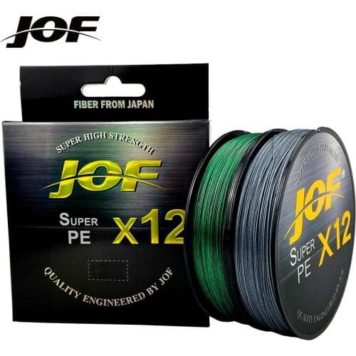 JOF 500M 300M 100M PE Braided Fishing Line 12 Strands Multifilament Strong Carp Fish Wire 25-92LB
