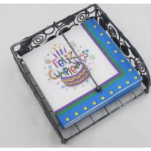 [RainLoong] Happy Birthday Feliz Cumpleanos Print Paper Napkins For Birthday Party Decorations Tissue Napkin Serviettes 33*33cm