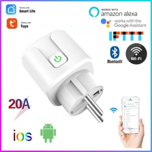 Tuya Smart Plug WiFi Bluetooth Socket EU 20A Timing Function Tuya Smart Life APP Control Works With Alexa Google Assistant