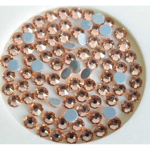 16 Cut Iron On Crystal Rhinestones Similar SWA Strass Light Peach hot back SS16 SS20 Hotfix Rhinestones DIY Wedding Dress