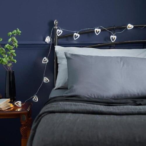 LED String Lights Bedroom Decor Love Heart Wedding String Fairy Light Hollow Wooden Portable Party Valentines Decoration Gift