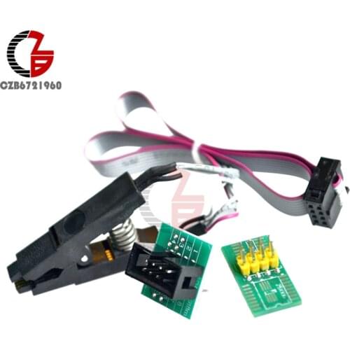 SOIC8 SOP8 Test Clip for EEPROM 93/25 /24Cx in-Circuit Programming + 2 Adapters