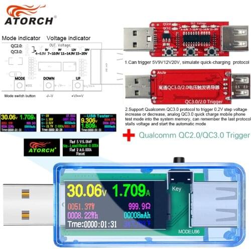 13 IN 1 Digital Display USB Tester Current Voltage Charger Capacity Doctor power bank Battery meter Detector+qc2.0/3.0 Trigger