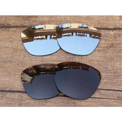 Vonxyz 2 Pairs Chrome Mirror & Bronze Brown Replacement Lenses for-Oakley Frogskins Frame