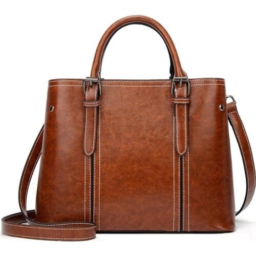 High Quality Ladies Handbags Fashion Women Shoulder Messenger Large Capacity Bags Retro Solid Color Female Crossbody Bag Totes