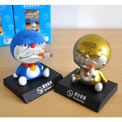 10cm Japan Anime Doraemon Shaking Atuo Ornaments Action Figures Toys Doraemon No Smoking BobbleHead Free Shipping