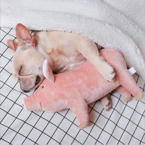 Pet Dog Cat Funny Fleece Pig Toys Squeak Chew Sound Toy Durability Plush Animal Doll Dog Bite resistant Toys Fit For All Pets