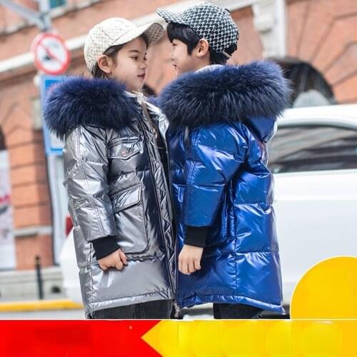 2021 Winter Childrens Clothing Fashion Korean Solid Hooded Outerwear Kids Boys and Girls Zipper White Duck Down Jacket Coat Q49