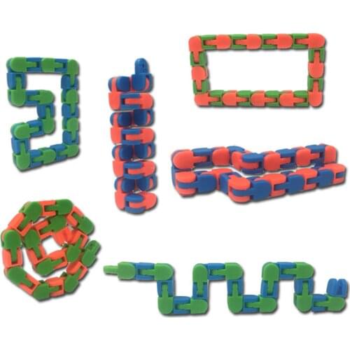 1pc Snake Puzzles Classic Sensory Toy 24 links Wacky Tracks Snap and Click Fidget Toys Kids Autism 28*1*1cm