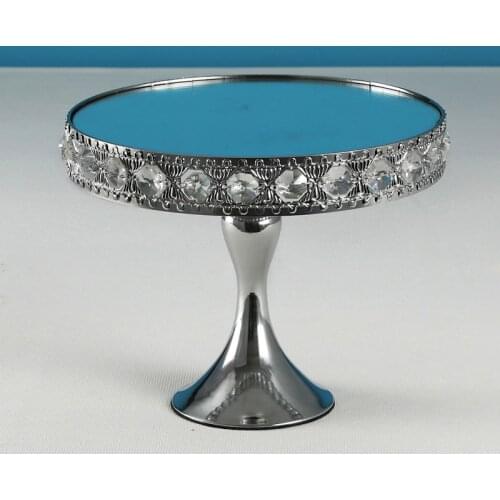 1pcs silver color crystal cake plate wedding dessert table decoration afternoon tea snack plate Window display stand