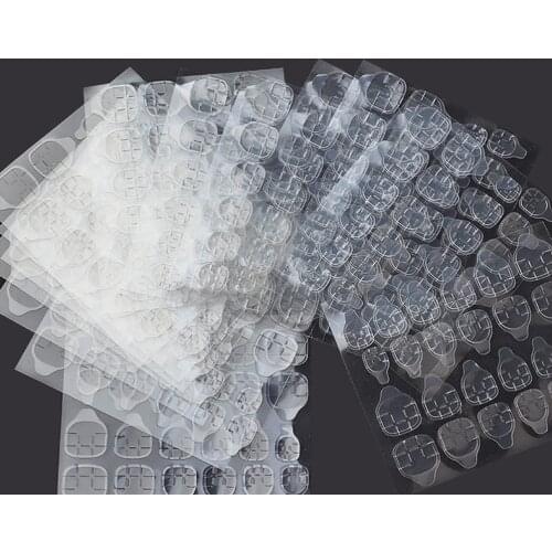 10 Sheets Professional Nail Art Extension Tool Jelly Nail Glue Transparent Invisible Waterproof False Nail Double Sided Adhesive