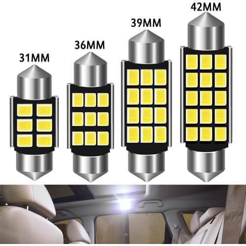 2x C5W C10W LED Bulb Festoon 31mm 36mm 39mm 41mm Canbus No error Car Interior Reading LED Light License Plate Lamps 2835 SMD