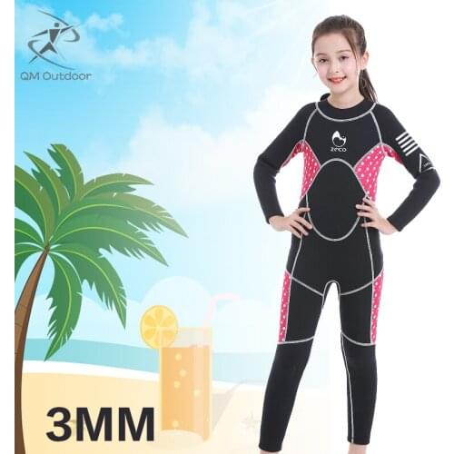 3mm Full Body Neoprene Wetsuits Long Sleeve One Piece Rash Guard Gilrs Scuba Sunscreen Snokeling Diving Suits