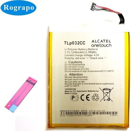3240mAh TLp032CC Battery For Alcatel TLp032CC One Touch Pixi 8 8.0 3G 9005X OT-9005X Mobile Phone Batterie Batterij Bateria