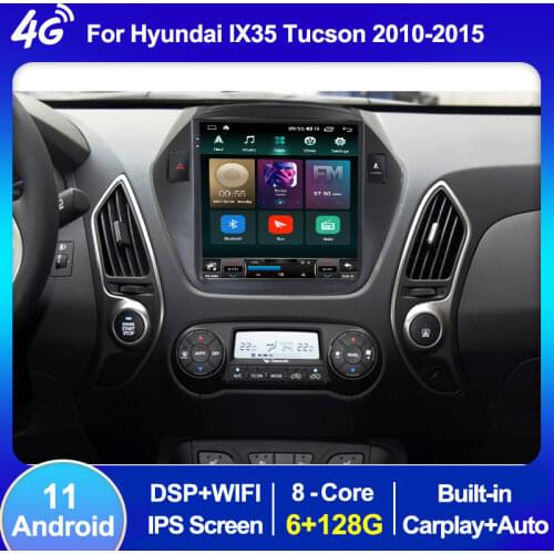 Tesla Style IPS Screen Car Multimedia Gps Navigation Player For Hyundai IX35 I35 Tucson 2009-2015 Android 11 6+128G 4G Lte WIFI