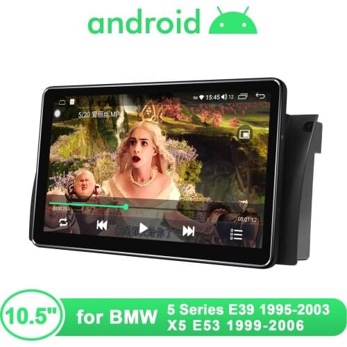 10.5'' Car Radio Stereo Central Multimedia Player Android Auto Bluetooth 4G For BMW 5 Series E39 1995-2003 BMW X5 E53 1999-2006