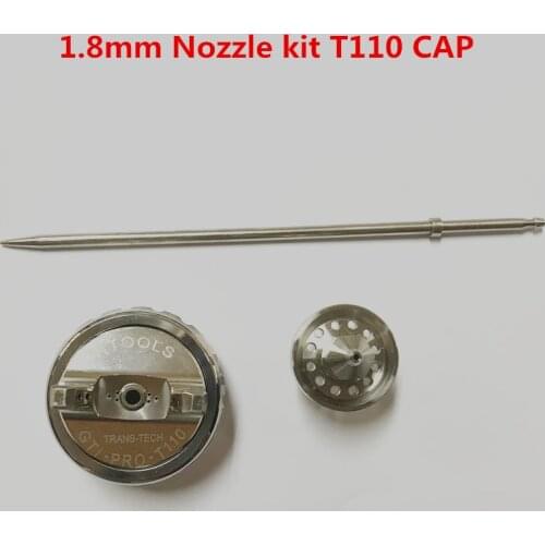 Free shipping, 1.3 / 1.8mm spray gun nozzle kit nozzle needle and nozzle cover T110 / TE20 nozzle cover air spray gun repair par