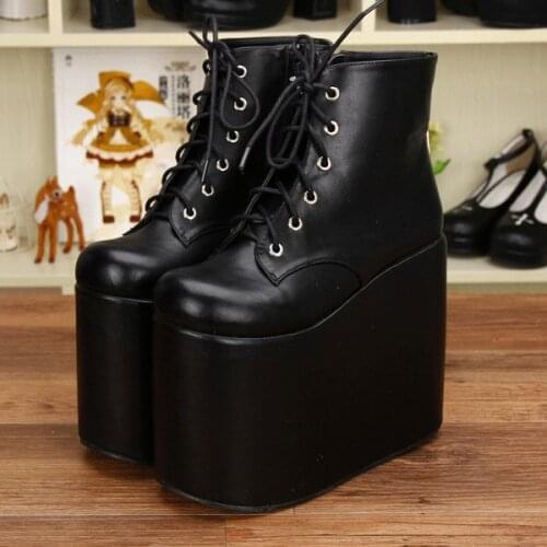 Princess sweet lolita shoes autumn winter comic cool motorcycle boots thick muffin bottom short boots pu6011