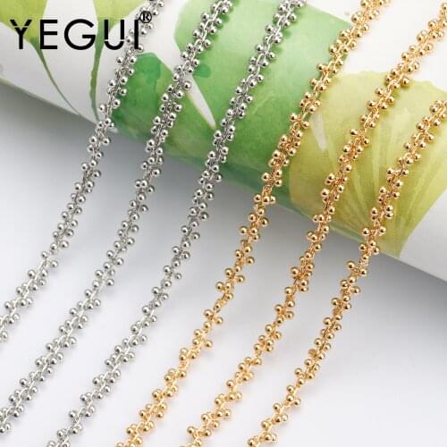YEGUI C157,diy chain,18k gold plated,0.3microns,copper metal,rhodium plated,diy bracelet necklace,charms,jewelry making,1m/lot