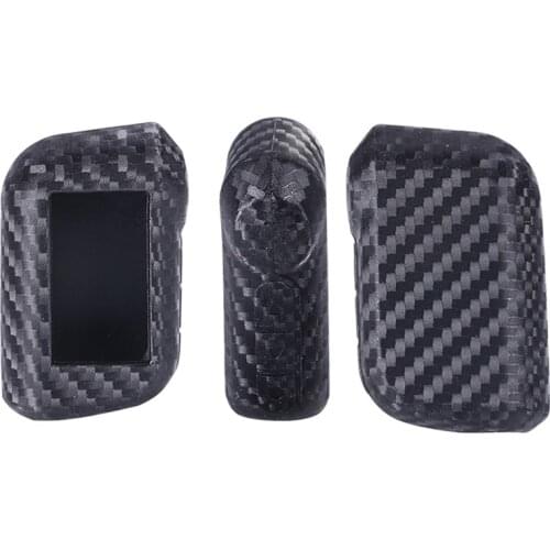 Carbon Fiber Silicone Car Key Case For Starline A39 A36 A63 A93 Two Way Car Alarm LCD Remote Controller Fob Cover KeyChain Prote