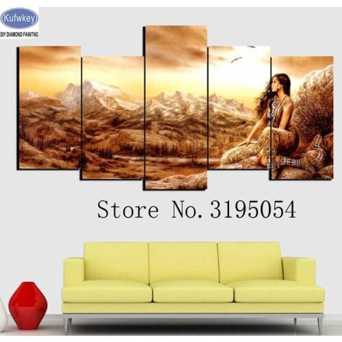 Diy,Diamond Embroidery,girl,Indians,5D,Diamond Painting 5pcs,Cross Stitch,3D,Diamond Mosaic,Decoration,Christmas,art,Still life