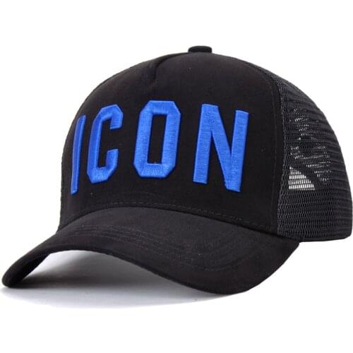 DSQICOND2 Summer Mesh cap Embroidery ICON Letters Cotton Baseball Caps High Quality Cap Men Women Trucker Cap Black Cap Dad Hat