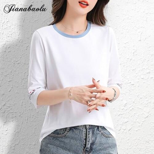 Женские хлопковые футболки JIANABAOLU China At AliExpress