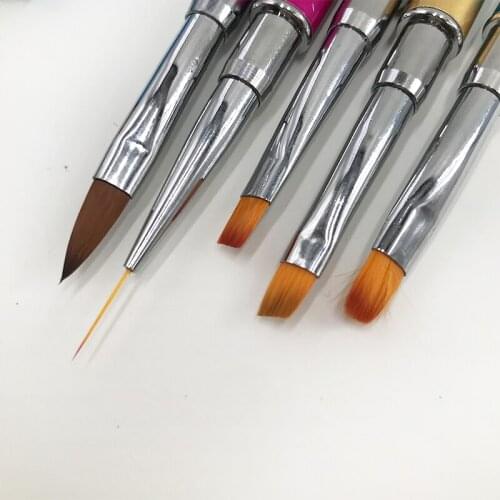 Nail Brushes Rhinestone Handle Extension Builder Line 5pcs/set Drawing Painting Pen Manicure Tool Custom Private Label