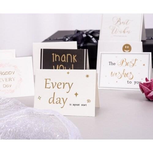 100pcs wholesale gilded gift envelope with card happy birthday Invitation white cards happy every day 9.5*7CM