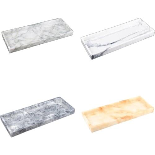 Marble Pattern Storage Tray Resin Jewelry Display Plate Creative Dessert Snack Cake Plate Restaurant Serving Tray