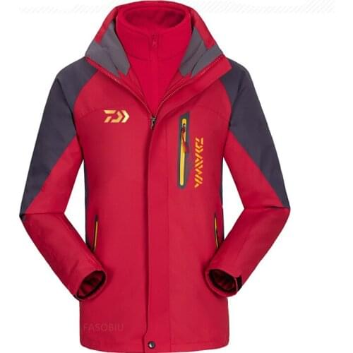 Men Warm Thick Fleece Fishing Clothes Daiwa Fishing Jackets Zipper Fishing Shirt Outerwear Man Daiwa Clothing for Winter Fishing