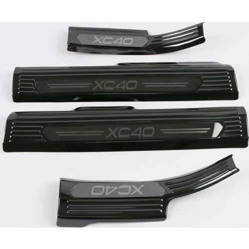 Stainless Steel Inner Outer Door Sill Scuff Plate Guard Sills Protector Trim For Volvo XC40 2018 2019 2020