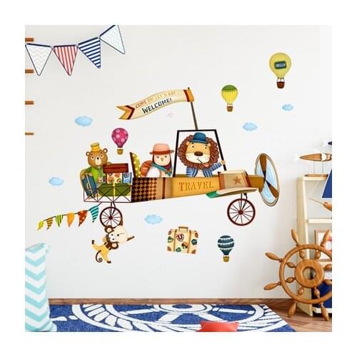 Lovely Animal Wall Sticker DIY Cartoon Boy Girl Kids Rooms Decor Aesthetic Childern Bed Room Wall Decorations Wallstickers