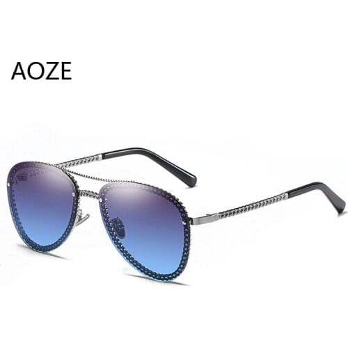 2020 new Luxury modern fashion chain frame pilot sunglasses ladies Casual Drive sunglasses clam sunglasses UV400