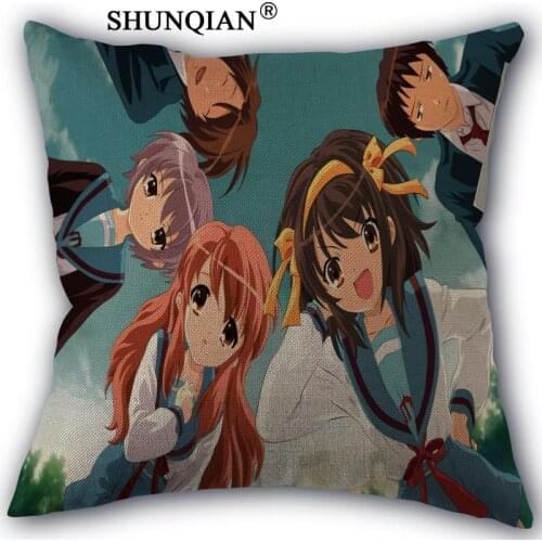 New Arrival Melancholy of Haruhi Suzumiya Custom cotton Pillowcases zipper Custom Pillow Case More Size Custom your image gift