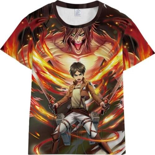 Attack On Titan 3D Print T Shirts Harajuku Man Tees Shirt Tops Design Cosplay Cotume Short-Sleeved Cartoon T Shirt