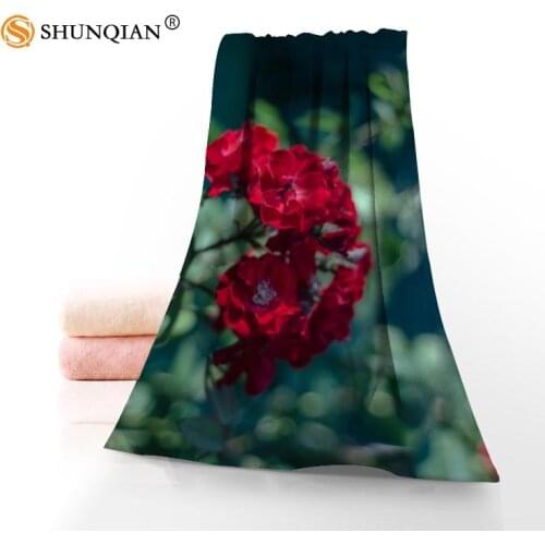 Customize All Flowers And Rosebush 35x75cm Daily Exercise Fitness Fast Dry Face Microfiber Towel