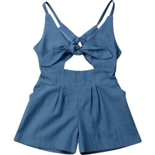 Casual Newborn Infant Baby Girls Rompers Summer Sleeveless Backless Baby Girls Clothing Jumpsuit Playsuit 2-6Y