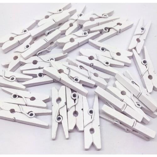 50pcs White Wood Pegs 2.5cm Mini Size Natural Wood Paper Office School Pegs Clothespin Clip Photo Decoration Home Craft Clo L6Q8