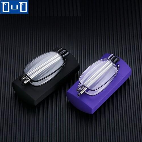Qutzzmnd Folding Reading Glasses For Women Men Foldable Eyeglasses With Case Titanium Alloy Presbyopic Glasses Strength +1.0~4.0