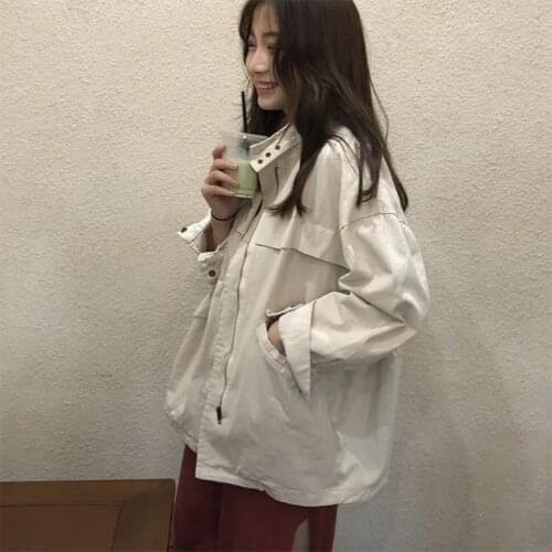 Workwear jacket womens new 2021 solid color baseball uniform casual slimming jacket short coat top