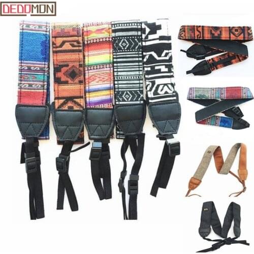 Adjustable Vintage Cotton Leather Camera Strap Shoulder Strap Neck Strap Belt For Sony/ Nikon SLR Cameras Strap Accessories Part